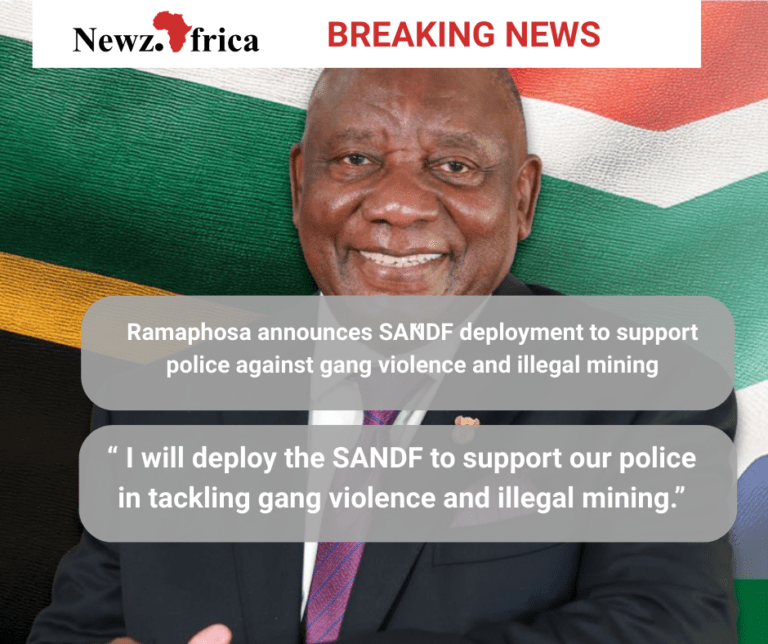 SANDF deployment to tackle gang violence and illegal mining